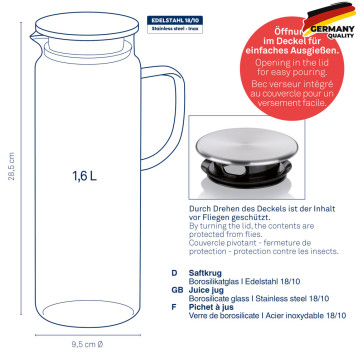  Кувшин с крышкой KELA Pitcher, 1,6 л (11398) 
