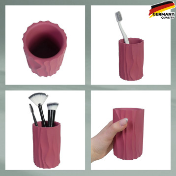  Стакан для зубных щеток KELA Merida, малиново-красный, 10.5х7 см (23769) 