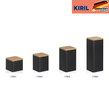  Ємність для зберігання сипучих KELA Kiril, 11.5х11.5х19 см, 1.6 л, чорна (17889) 