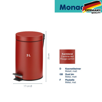  Ведро для мусора KELA Monaco, красное, 3 л (24289) 