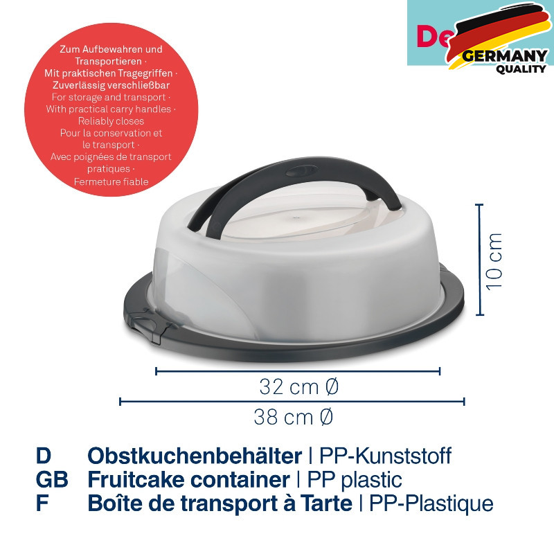 Тортівниця з ручкою KELA Deli кругла сіра, 32х10 см (12174) 