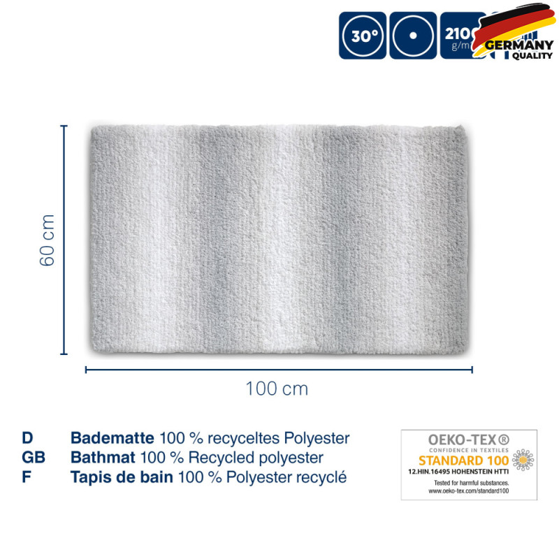  Килимок для ванної KELA Ombre, морозно-блакитний, 100х60х3.7 см (23570) 