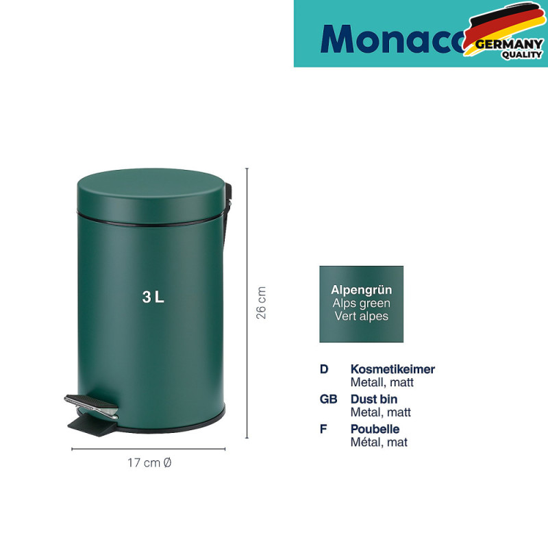  Відро для сміття KELA Monaco, 3 л, зелені альпи (24295) 