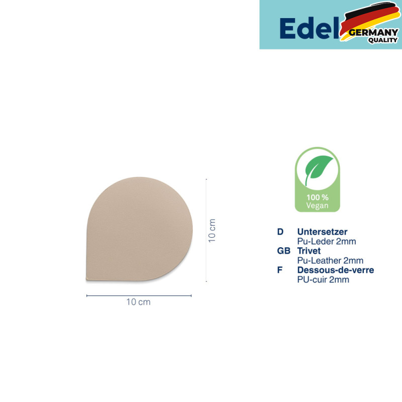  Підставки під чашку KELA Edel, бежеві, 10 см, 4 шт (12668) 
