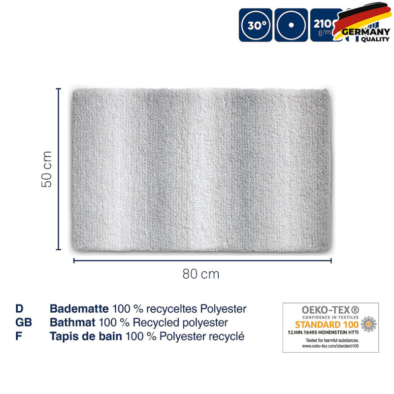  Коврик для ванной KELA Ombre, скалисто-серый, 80х50х3.7 см (23573) 