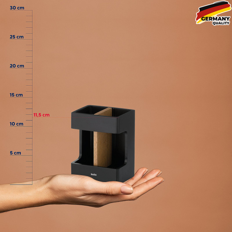  Стакан для зубных щеток KELA Cube, черный, 8.5х6.5х11.5 см (23688) 