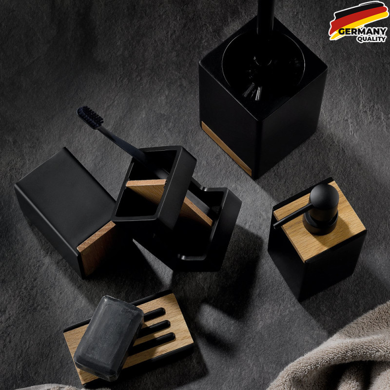  Стакан для зубных щеток KELA Cube, черный, 8.5х6.5х11.5 см (23688) 
