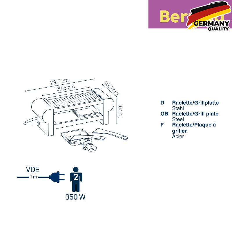 Раклетниця-гриль KELA Bernina, 10,5х29х10 см (66490) 
